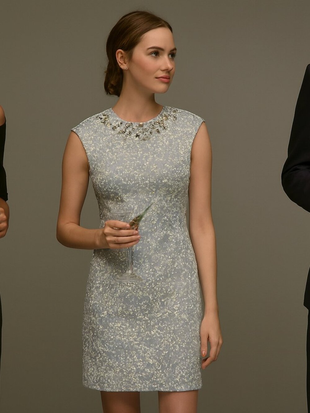 Tory Burch Beaded Dress Size 4 Side Zip, fully lined. Open back - Picture 3 of 11
